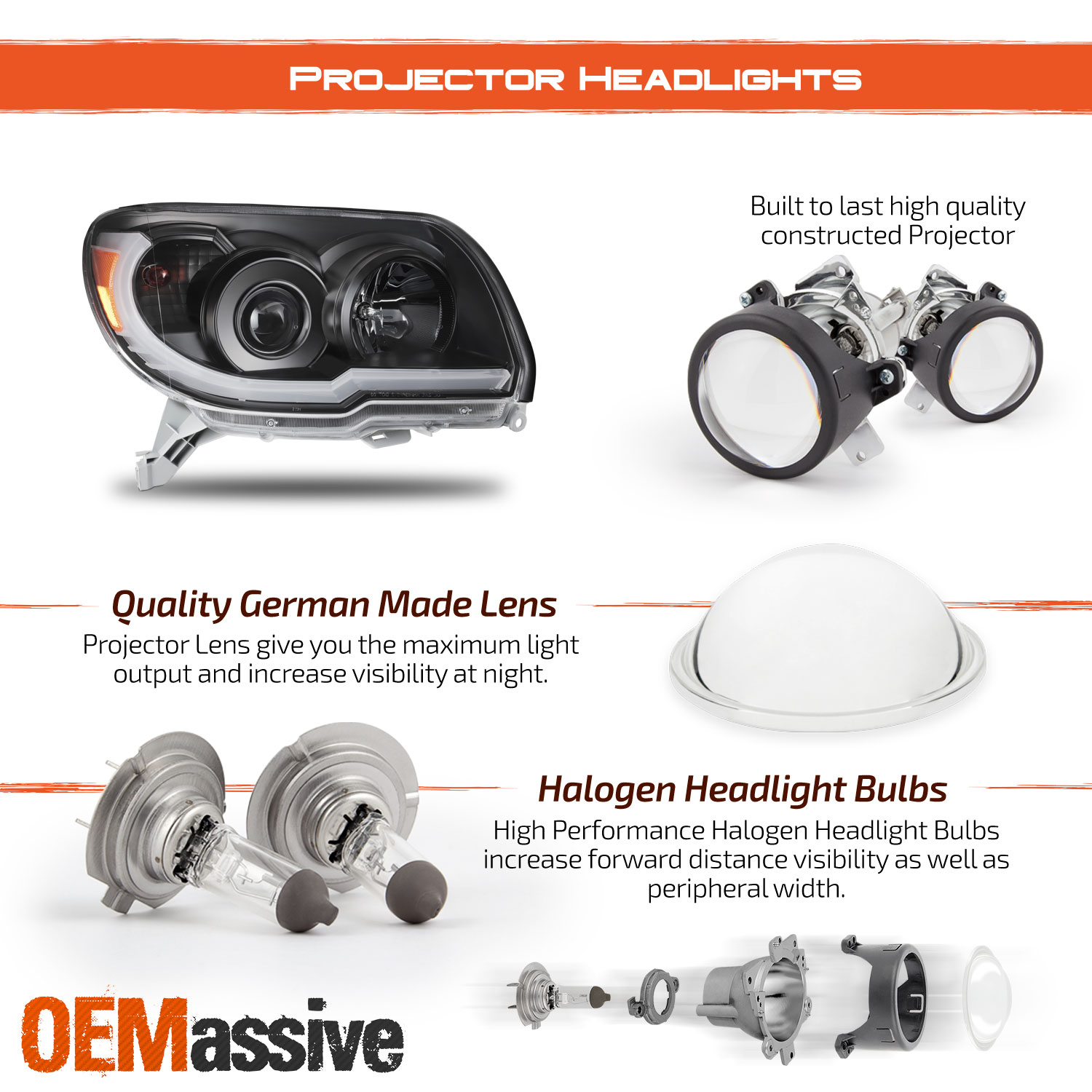 Fits 2006 2007 2008 2009 Toyota 4Runner DRL LED Strip Black Projector Headlights EBay